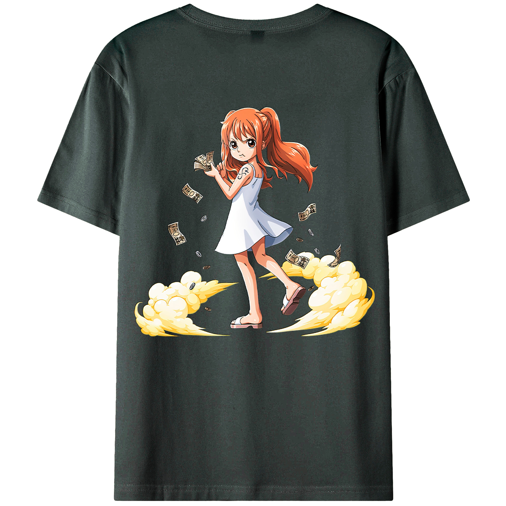 （画像用） ワンピース ナミ ONE PIECE Nami 綿100％ メンズ半袖Tシャツ（バックプリント） 通気性